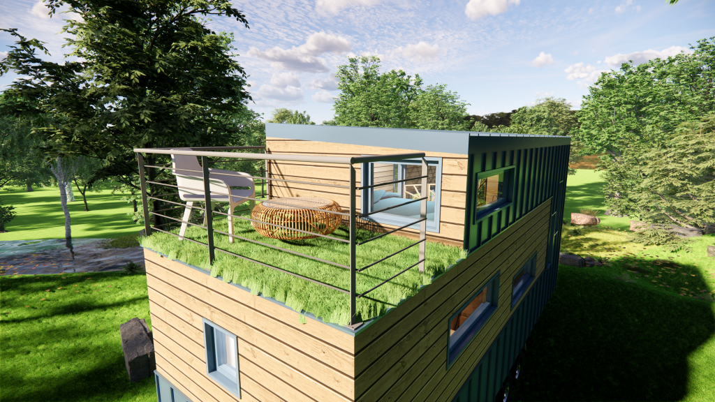 tiny house ikea ou tiny house French Craft : les possibilités de structure personnalisées comme ce toit terrasse