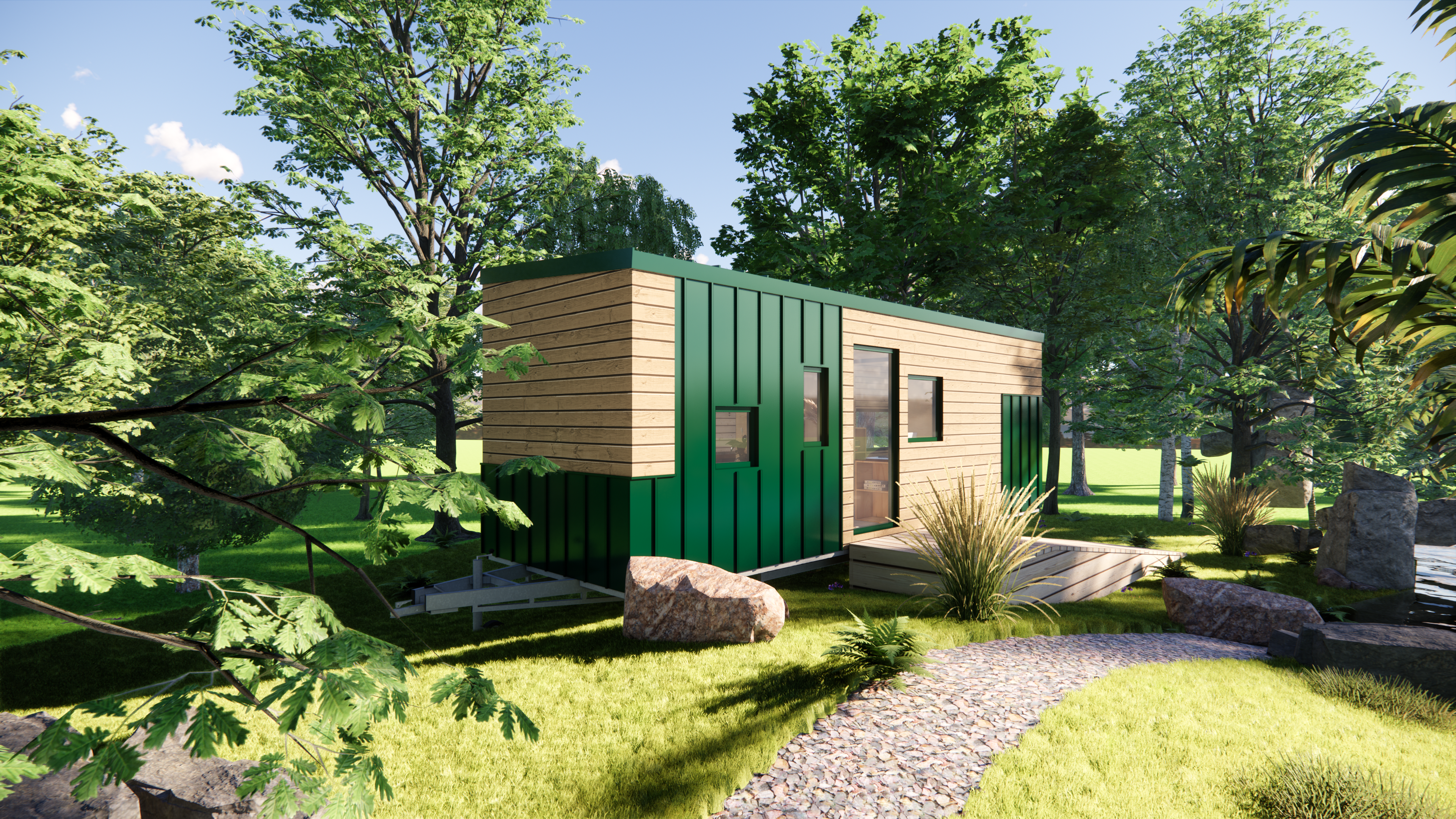 tiny house avec baie vitrée