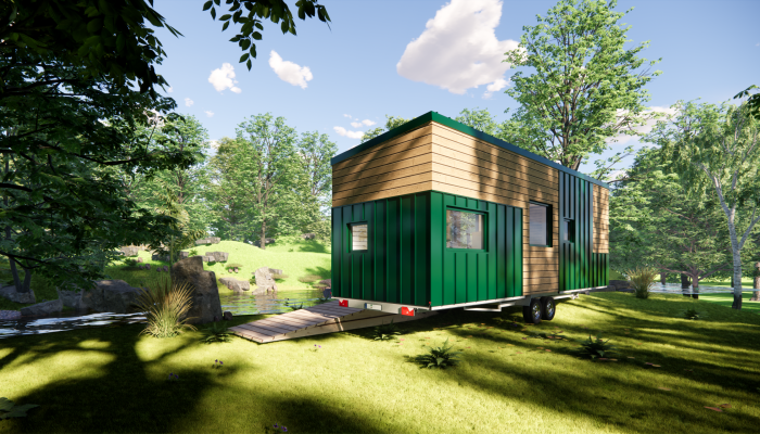 tiny house avec baie vitrée