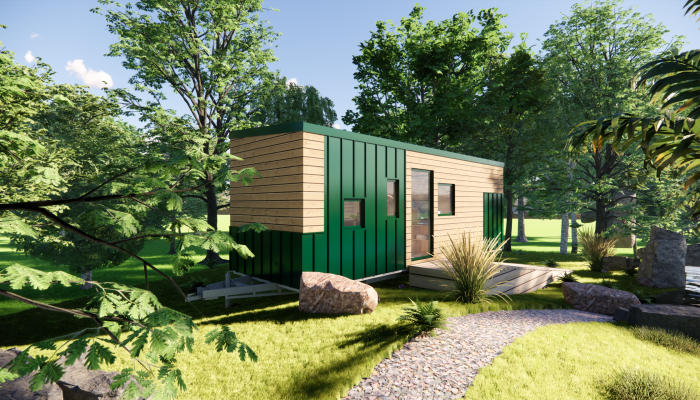 tiny house avec baie vitrée