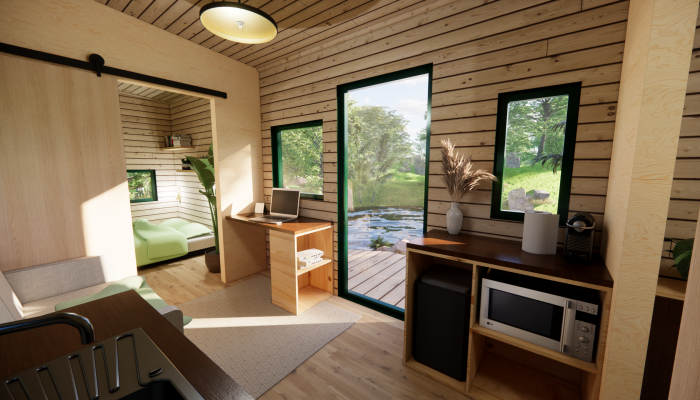 tiny house avec baie vitrée
