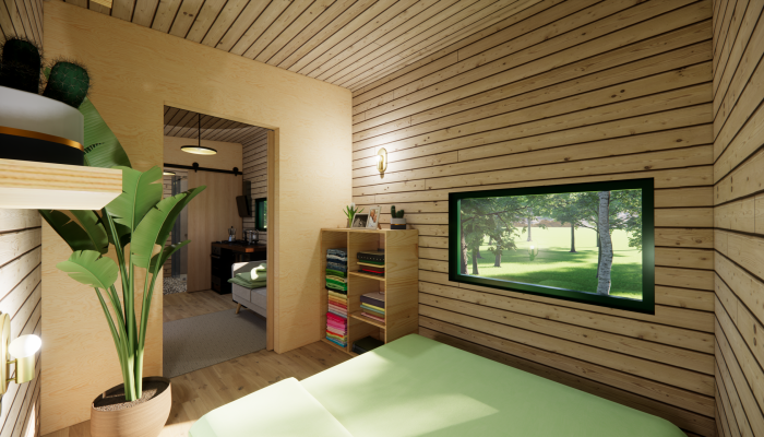 tiny house avec baie vitrée