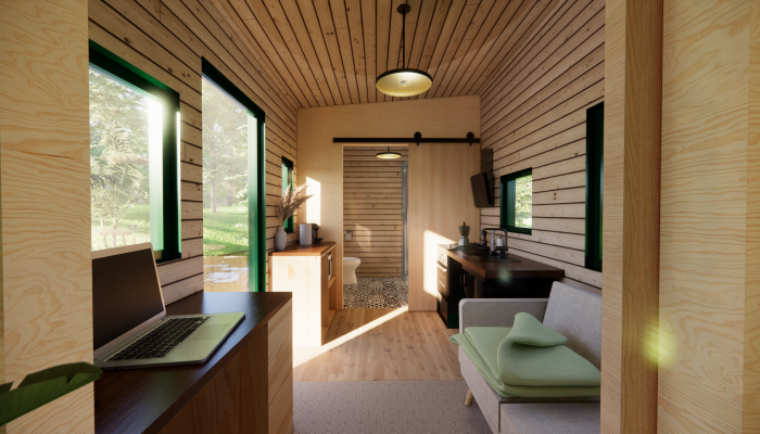 tiny house avec baie vitrée