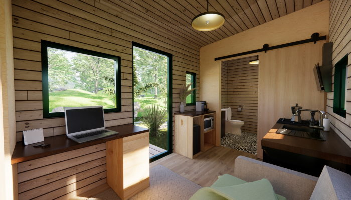 tiny house avec baie vitrée