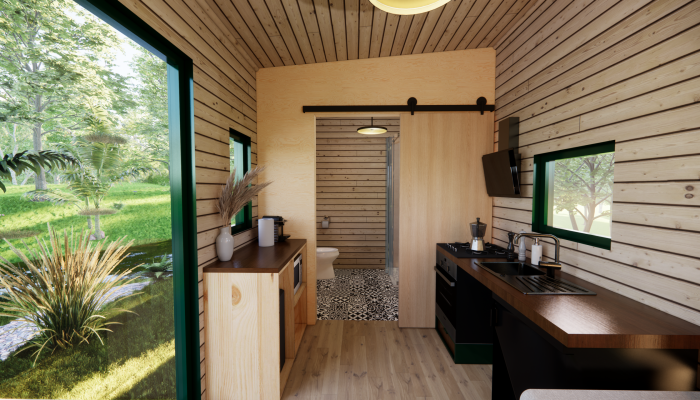 tiny house avec baie vitrée
